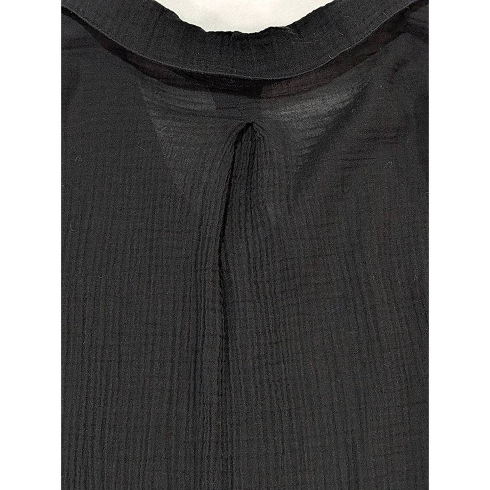 Shade & Shore Top Cover Up Womens M Black Gauzy Coastal Lagenlook Resort Beach - Picture 4 of 9